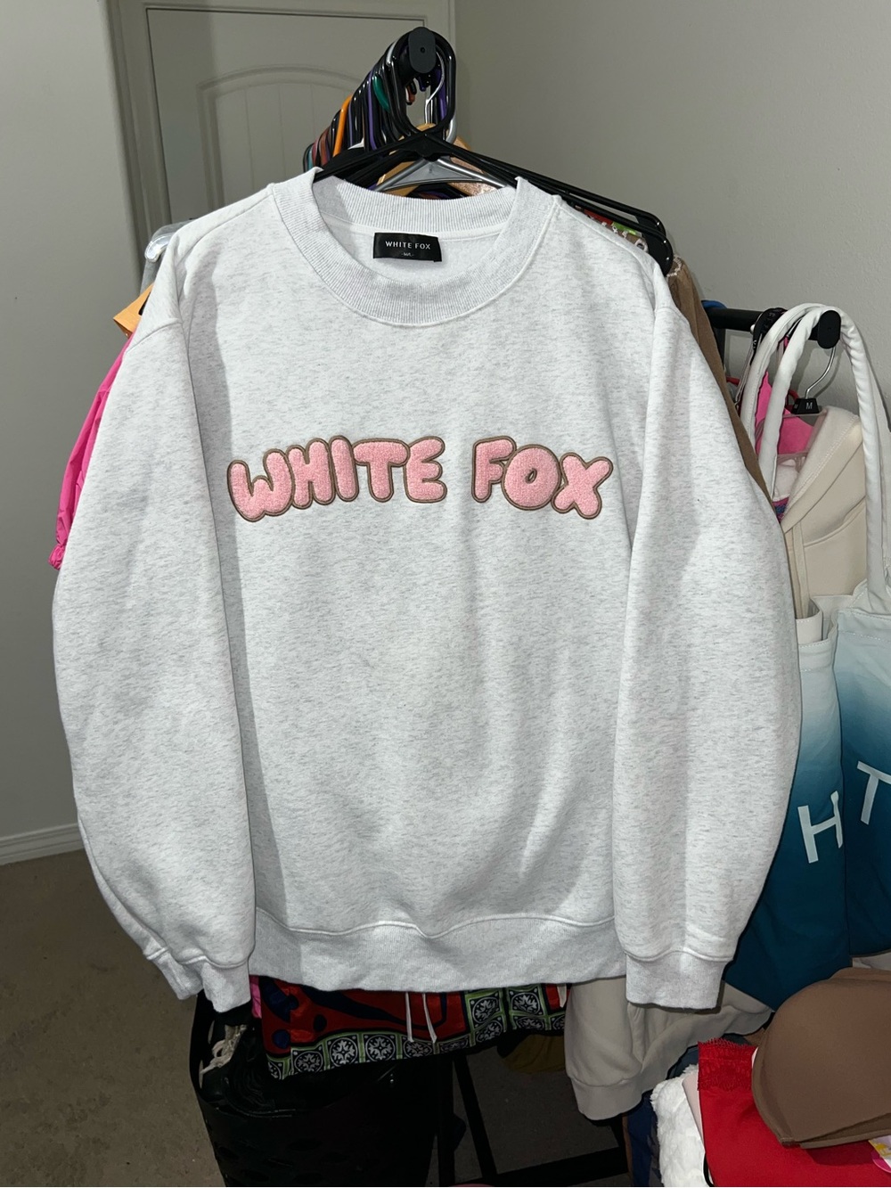 White Fox Boutique Sweatshirt (Gray & Pink)